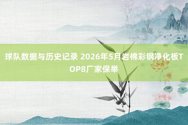 球队数据与历史记录 2026年5月岩棉彩钢净化板TOP8厂家保举