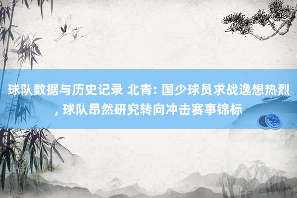 球队数据与历史记录 北青: 国少球员求战逸想热烈, 球队昂然研究转向冲击赛事锦标