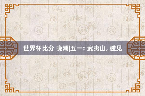 世界杯比分 晚潮|五一: 武夷山, 碰见