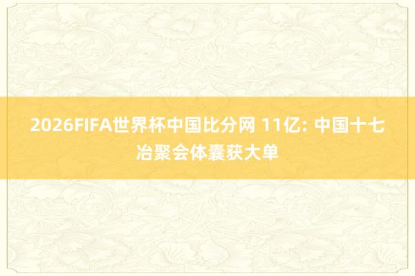 2026FIFA世界杯中国比分网 11亿: 中国十七冶聚会体囊获大单
