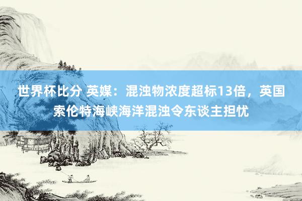 世界杯比分 英媒:混浊物浓度超标13倍,英国索伦特海峡海洋混浊令东谈主担忧