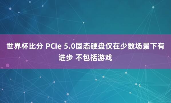 世界杯比分 PCIe 5.0固态硬盘仅在少数场景下有进步 不包括游戏