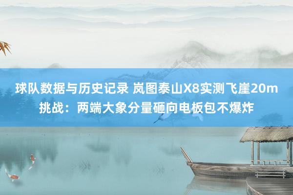 球队数据与历史记录 岚图泰山X8实测飞崖20m挑战:两端大象分量砸向电板包不爆炸