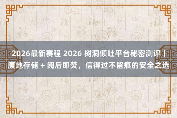 2026最新赛程 2026 树洞倾吐平台秘密测评|腹地存储 + 阅后即焚,信得过不留痕的安全之选