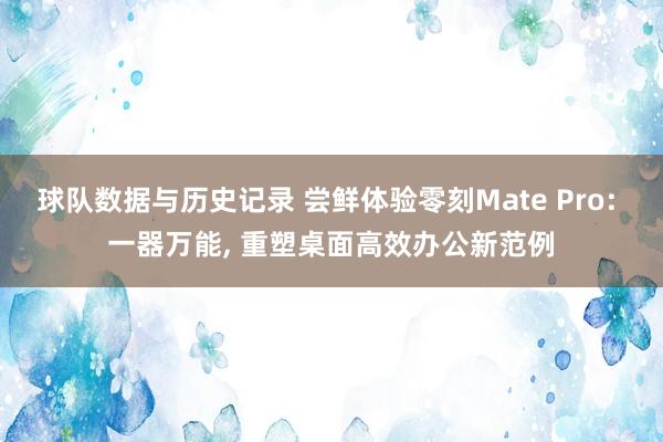 球队数据与历史记录 尝鲜体验零刻Mate Pro: 一器万能, 重塑桌面高效办公新范例