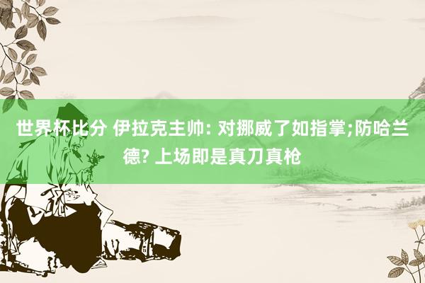 世界杯比分 伊拉克主帅: 对挪威了如指掌;防哈兰德? 上场即是真刀真枪
